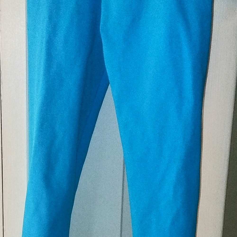 Babalu Bright Blue Leggings Yoga Pants. One Size.